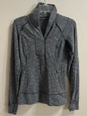 Lululemon Think Fast Pullover Size 6 Gray Space Dye Running Jacket Athleisure